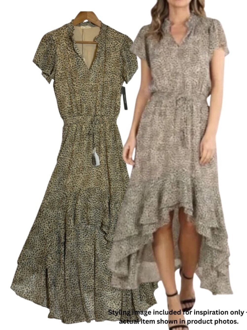 Elegant BOHO Leopard Print
High Low Maxi Dress XS NEW